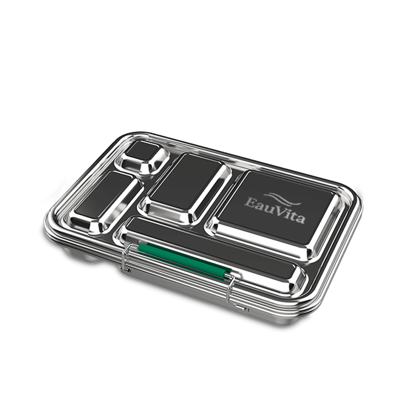Stainless Steel Bento Box for Kids – 304 Stainless Steel, BPA-Free Metal Lunch Box with Compartments, Leak-proof, Dishwasher Safe School & Office Lunch Container (Green) - Image 2