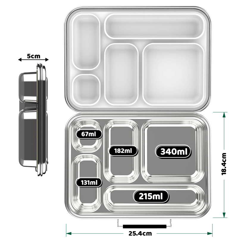 Stainless Steel Bento Box for Kids – 304 Stainless Steel, BPA-Free Metal Lunch Box with Compartments, Leak-proof, Dishwasher Safe School & Office Lunch Container (White) - Image 6
