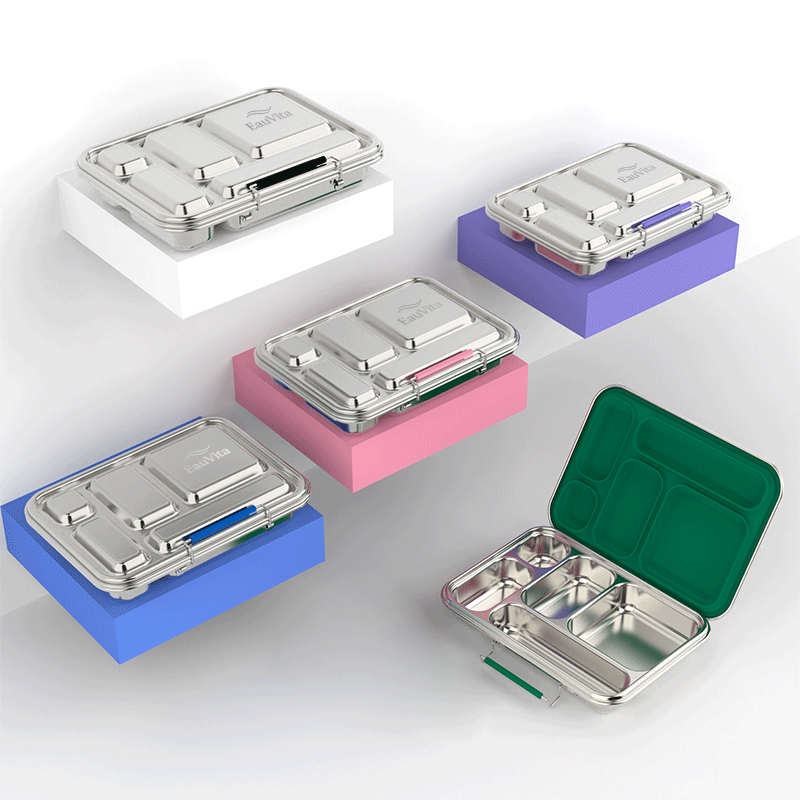 Stainless Steel Bento Box for Kids – 304 Stainless Steel, BPA-Free Metal Lunch Box with Compartments, Leak-proof, Dishwasher Safe School & Office Lunch Container (White) - Image 5