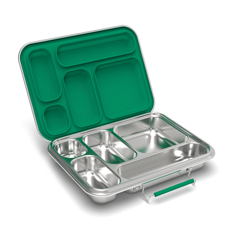 Stainless Steel Bento Box for Kids – 304 Stainless Steel, BPA-Free Metal Lunch Box with Compartments, Leak-proof, Dishwasher Safe School & Office Lunch Container (Green)