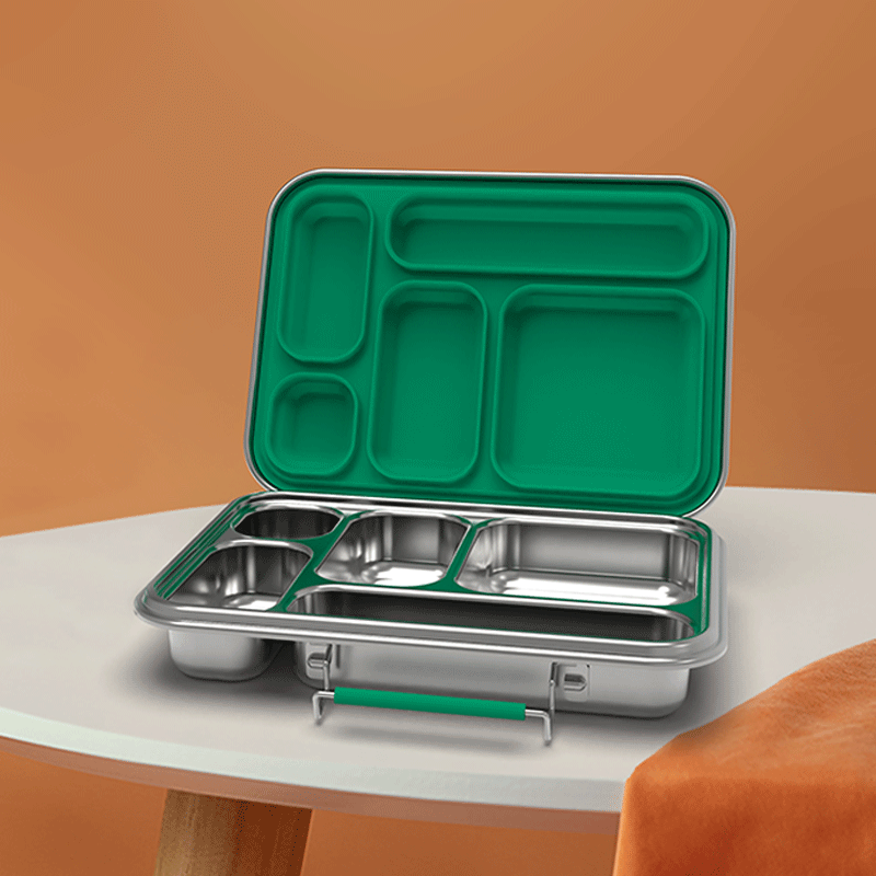 Stainless Steel Bento Box for Kids – 304 Stainless Steel, BPA-Free Metal Lunch Box with Compartments, Leak-proof, Dishwasher Safe School & Office Lunch Container (Green) - Image 6